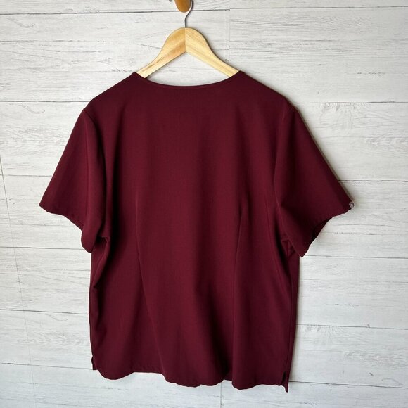 Figs Scrubs Top Womens Size XXL Burgundy Technical Collection Medical Nursing - Picture 10 of 15